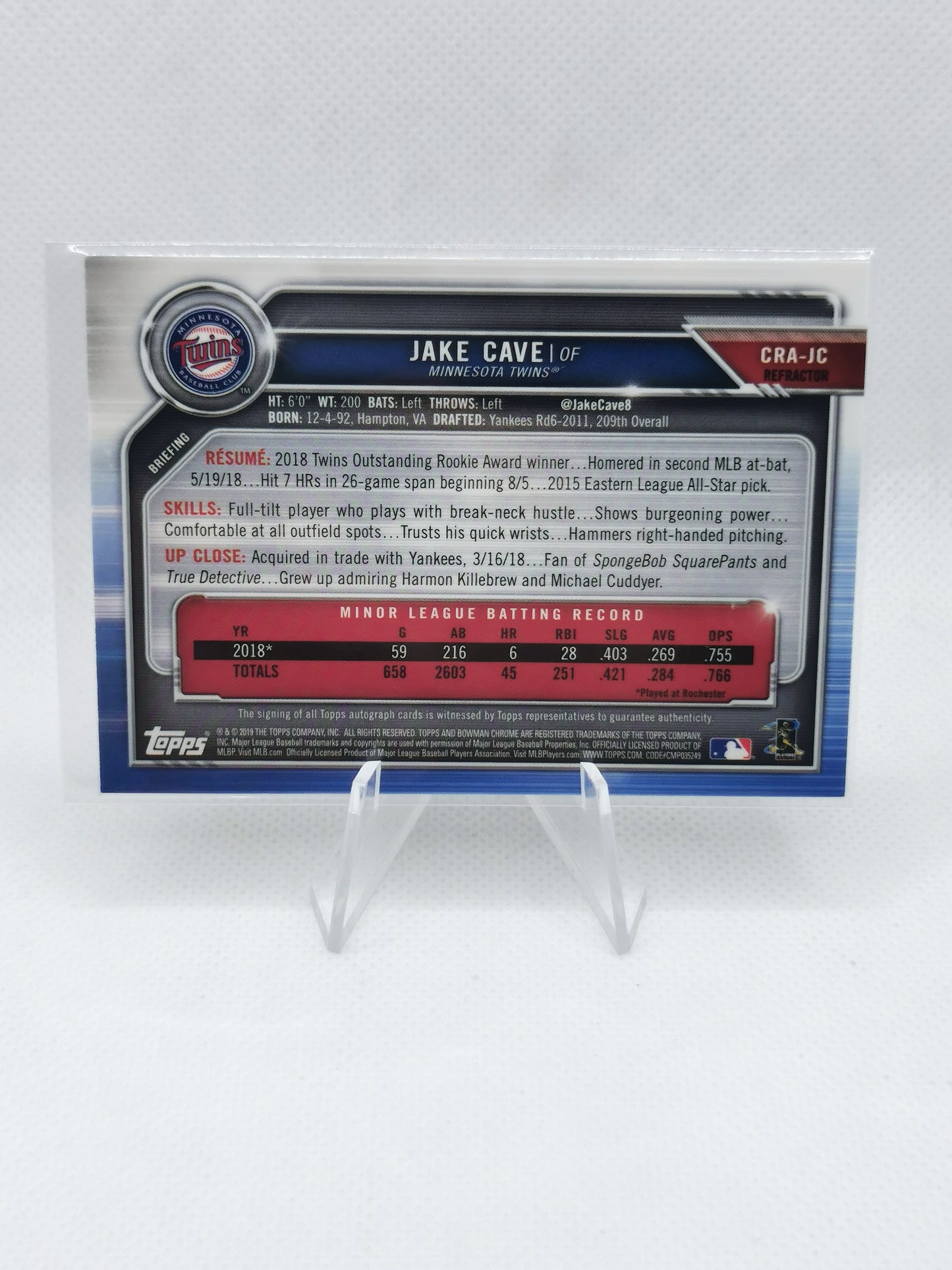 Jake Cave Auto /499 - MLB Minnesota Twins