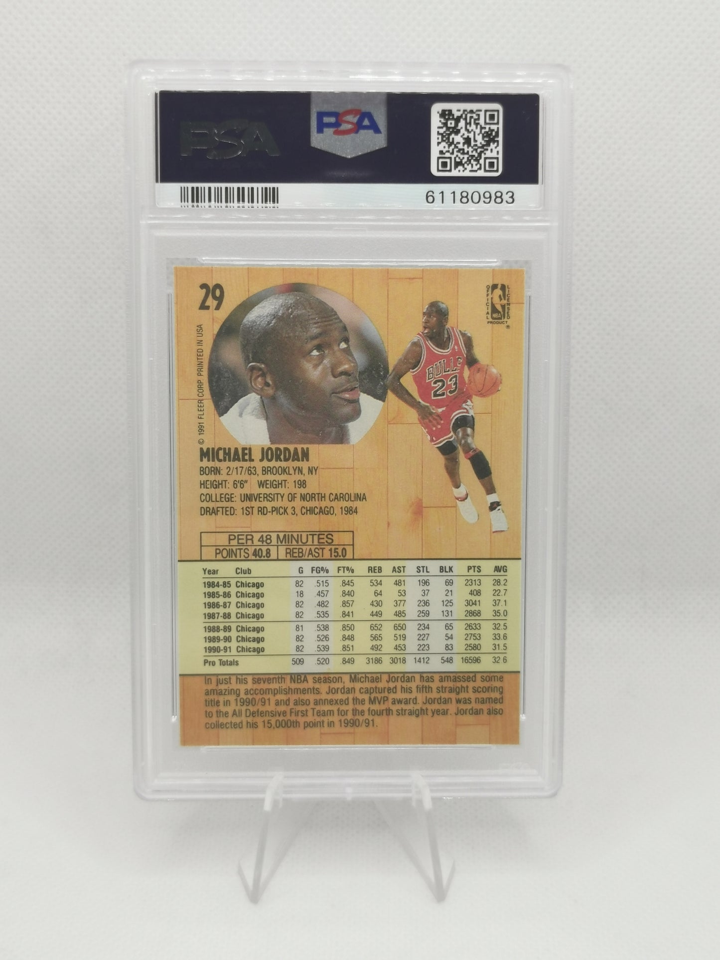 Michael Jordan 1991 Fleer - PSA 8