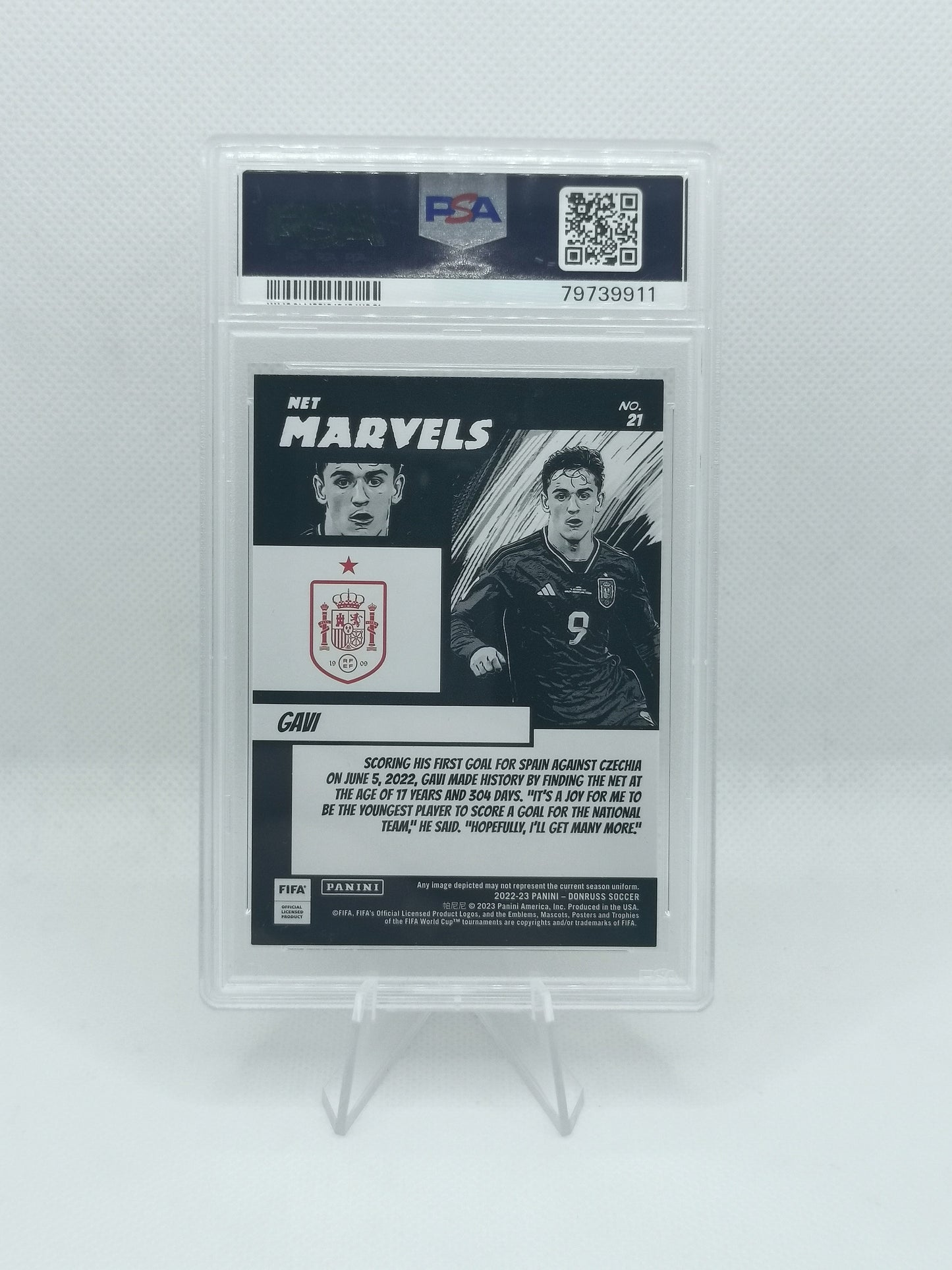 Gavi - PSA 9 - Panini Donruss FIFA - Net Marvels Insert