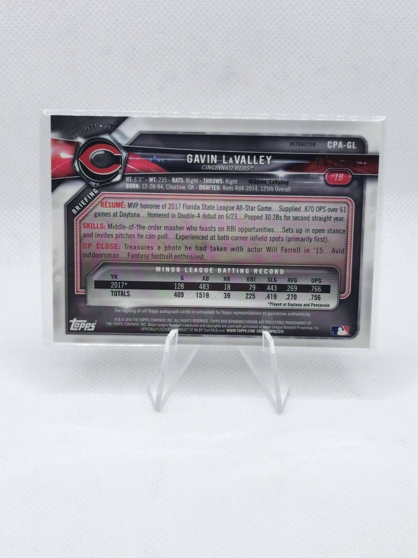 Gavin LaValley Auto - MLB Cincinnati Reds