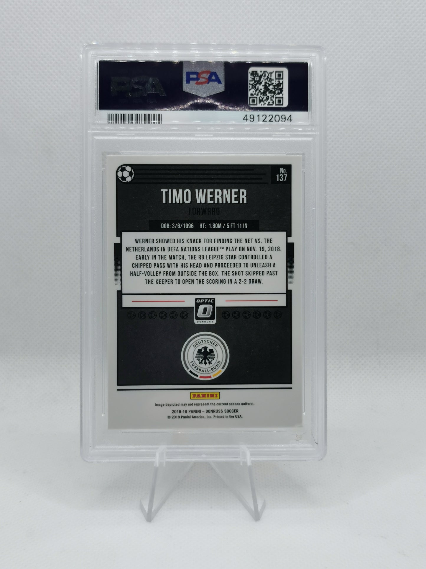 Timo Werner - Panini Donruss Optic - PSA 10