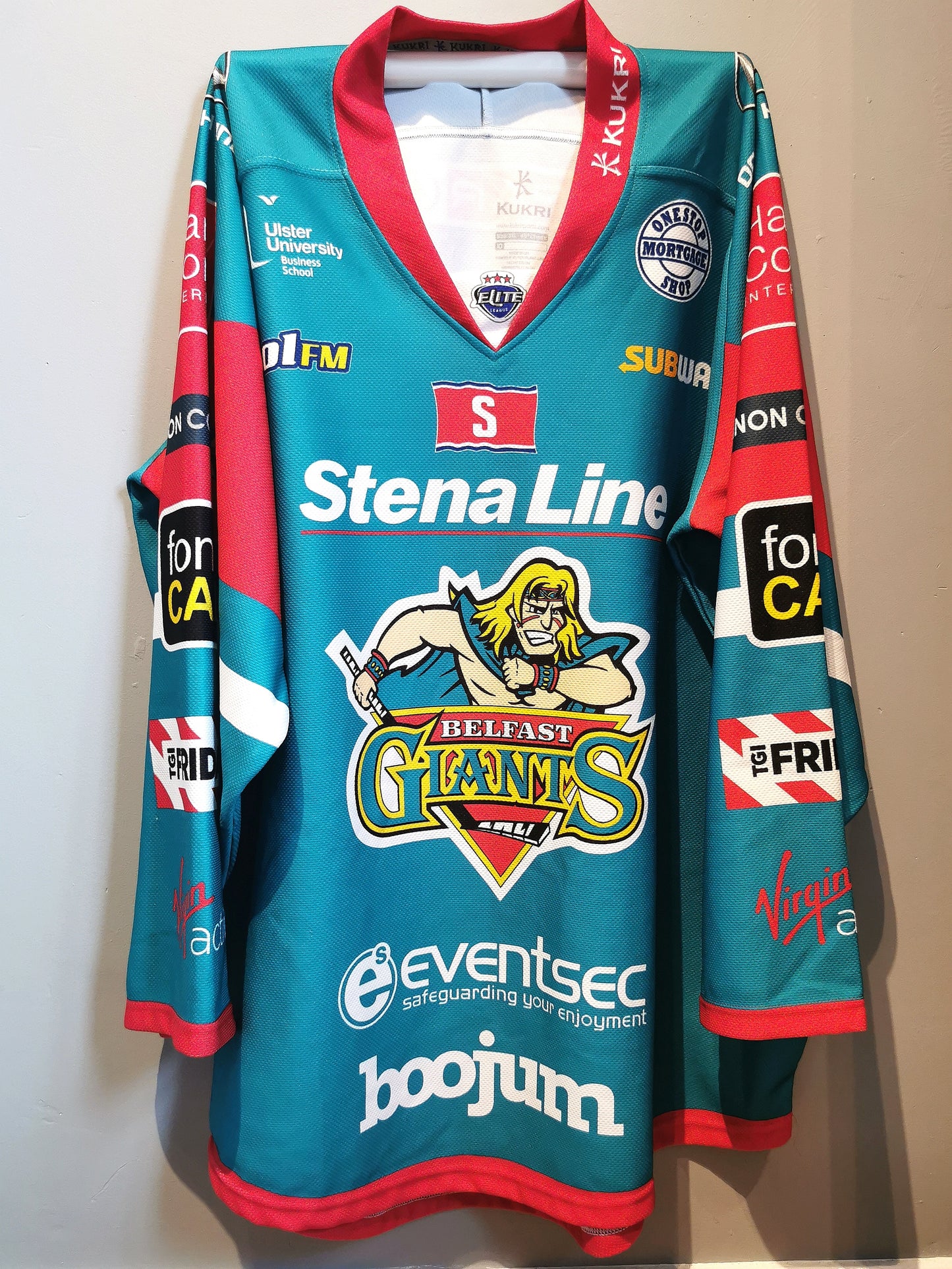 Ryan Martinelli (Belfast Giants) Signed Game Worn Teal Jersey