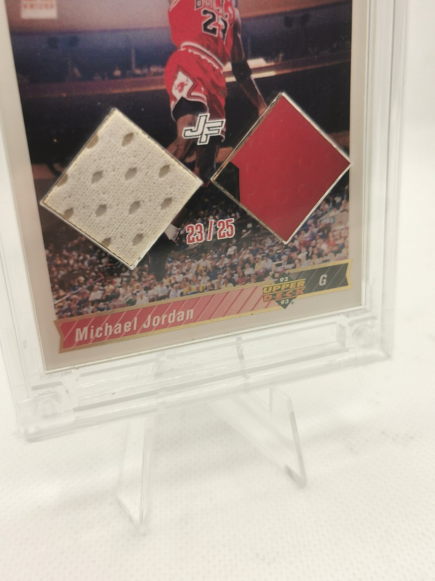 Michael Jordan Game Worn Dual Patches Card - #23/25 with logo/name/number patch