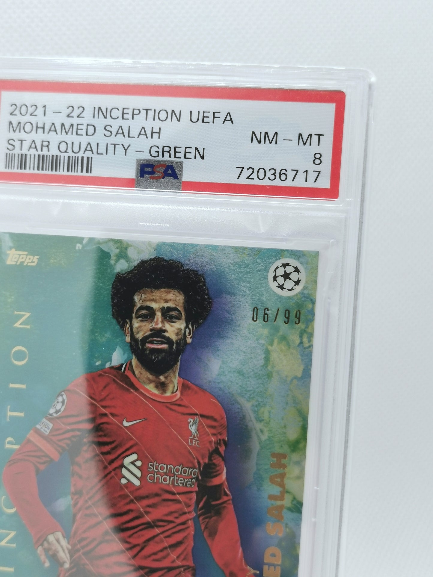 Mo Salah Topps Inception 6/99 - PSA 8