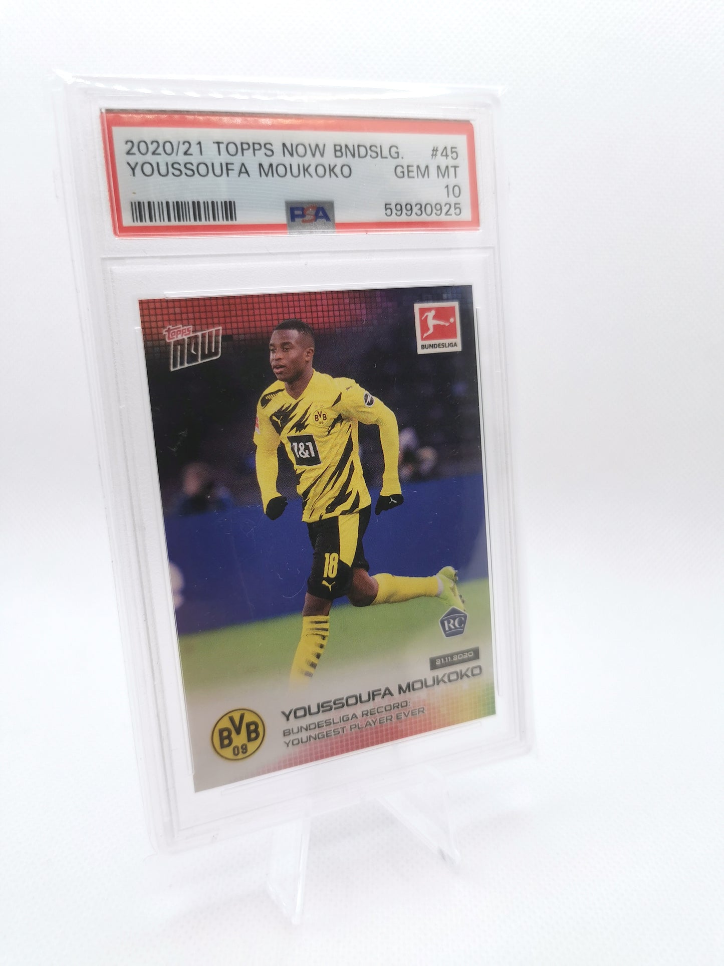 Youssoufa Moukoko Topps Now RC - PSA 10