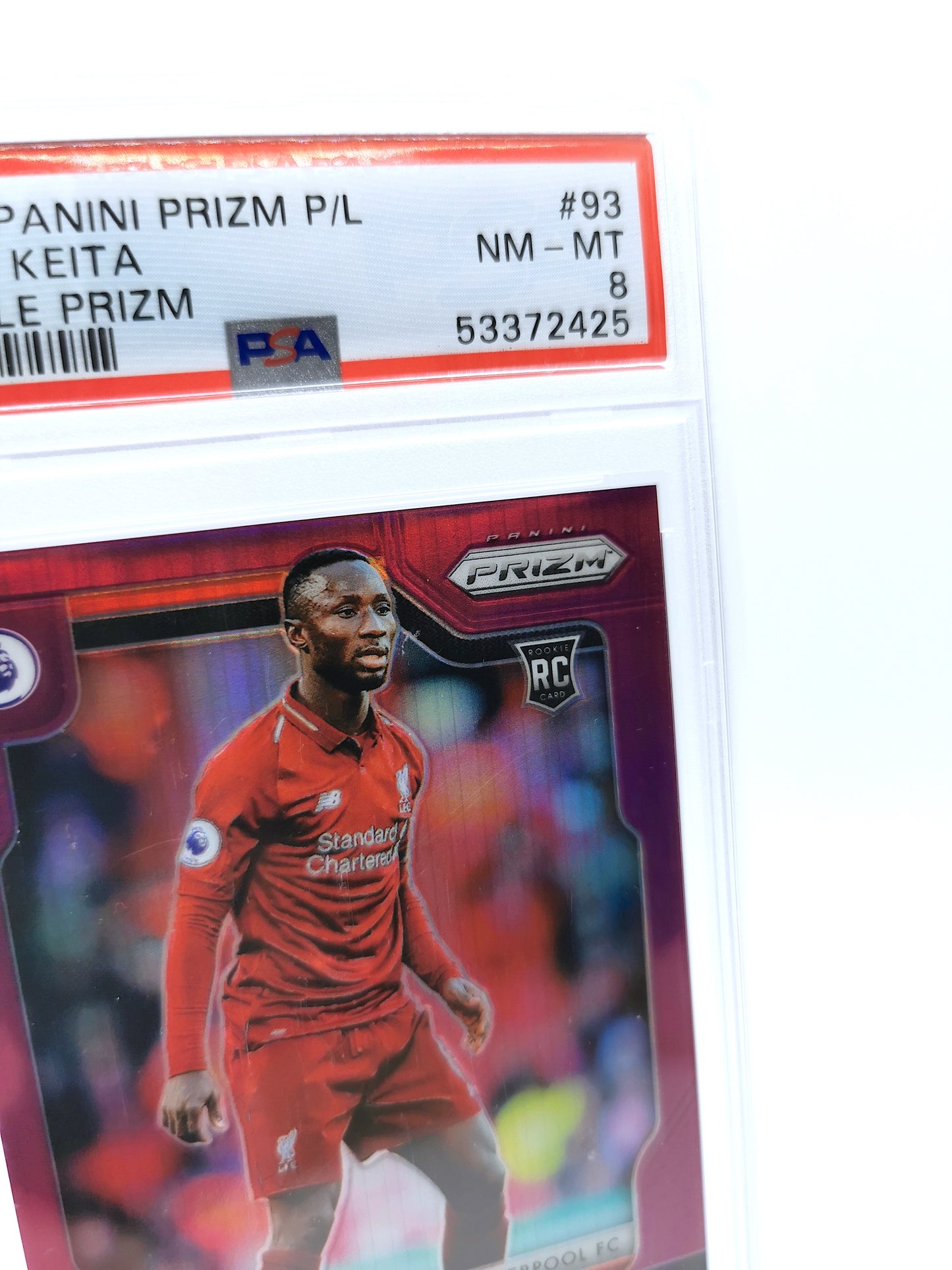 Naby Keita Panini Prizm Purple Rookie Card - PSA 8