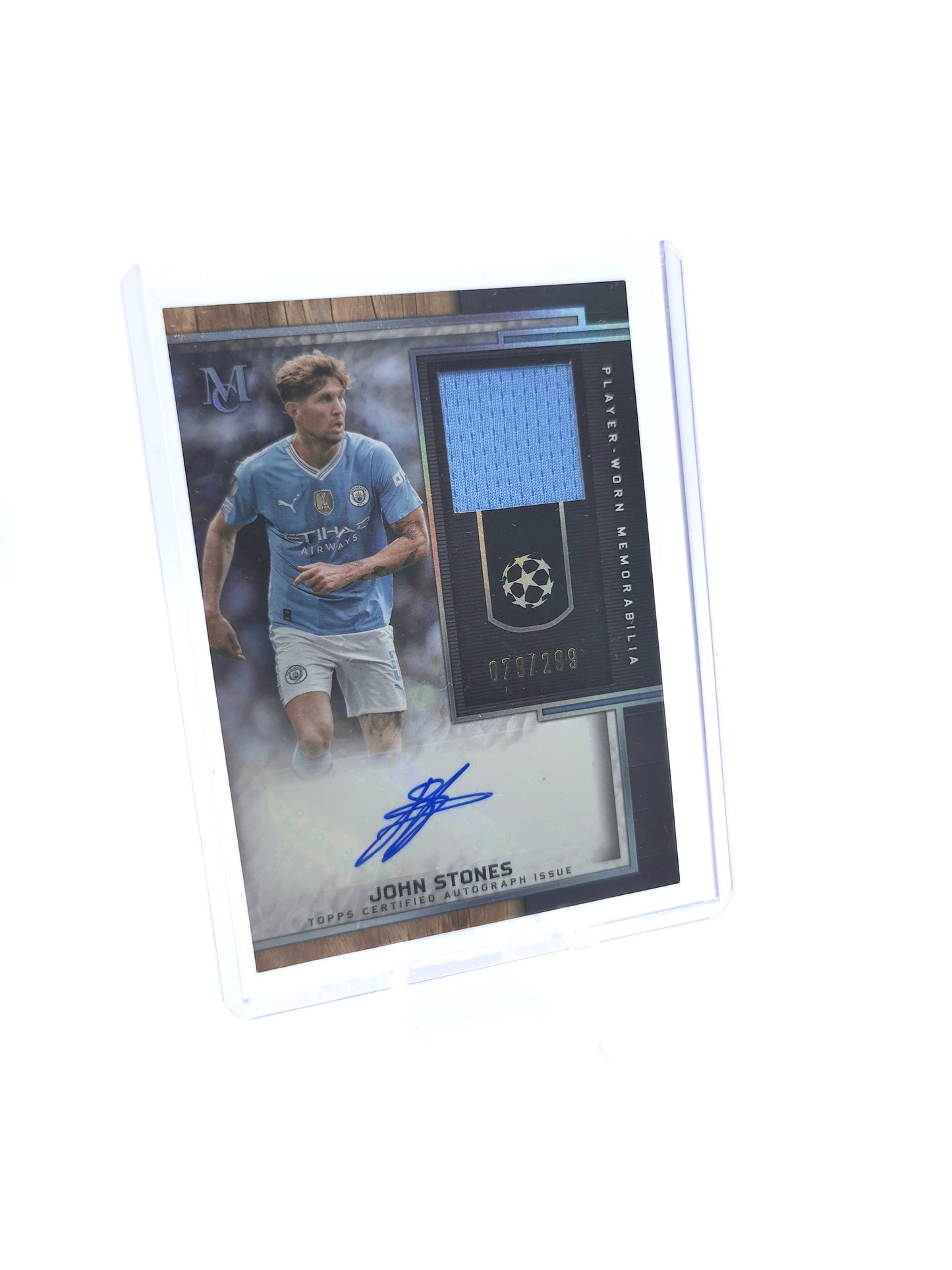 John Stones Topps Museum UCL Auto & Patch 79/299