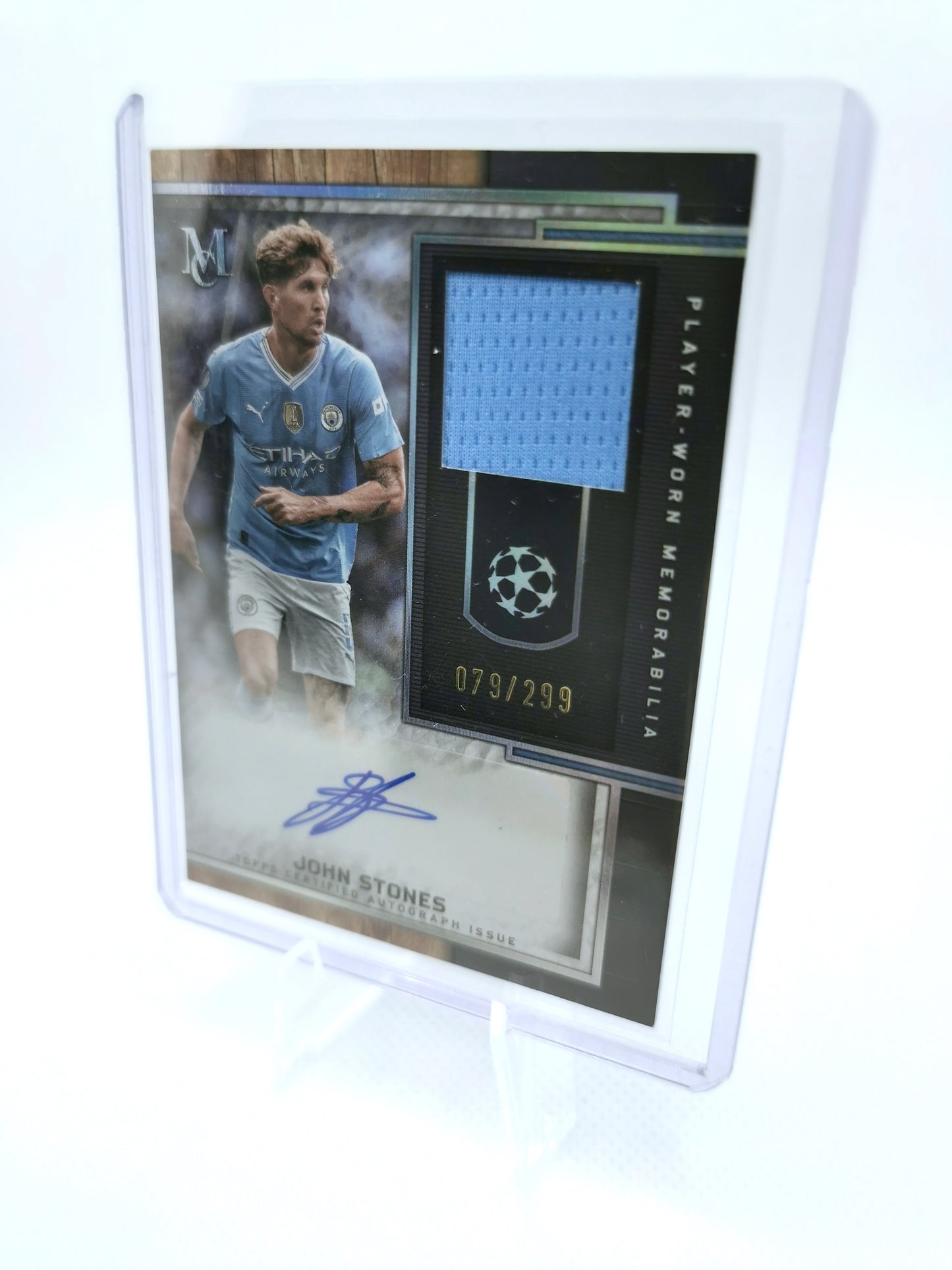 John Stones Topps Museum UCL Auto & Patch 79/299