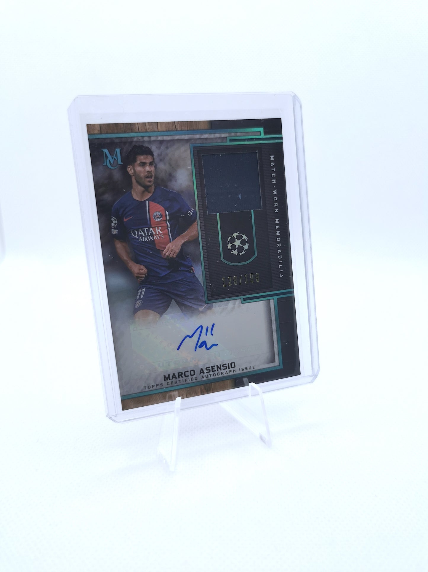 Marco Asensio Topps Museum Game Worn Patch and Auto 129/199