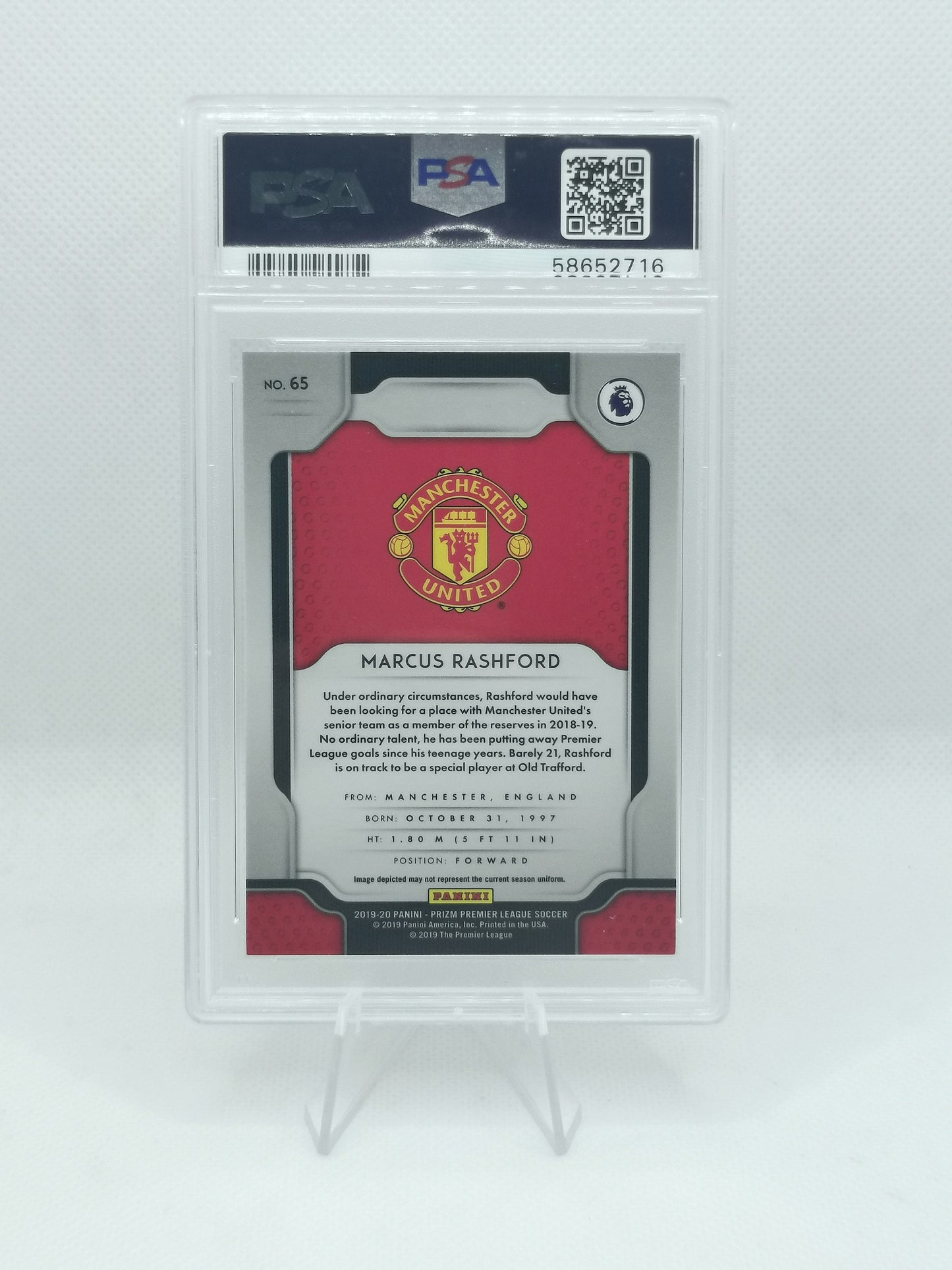 Marcus Rashford - PSA 9 - Panini Prizm Premier League 2019 - Manchester United