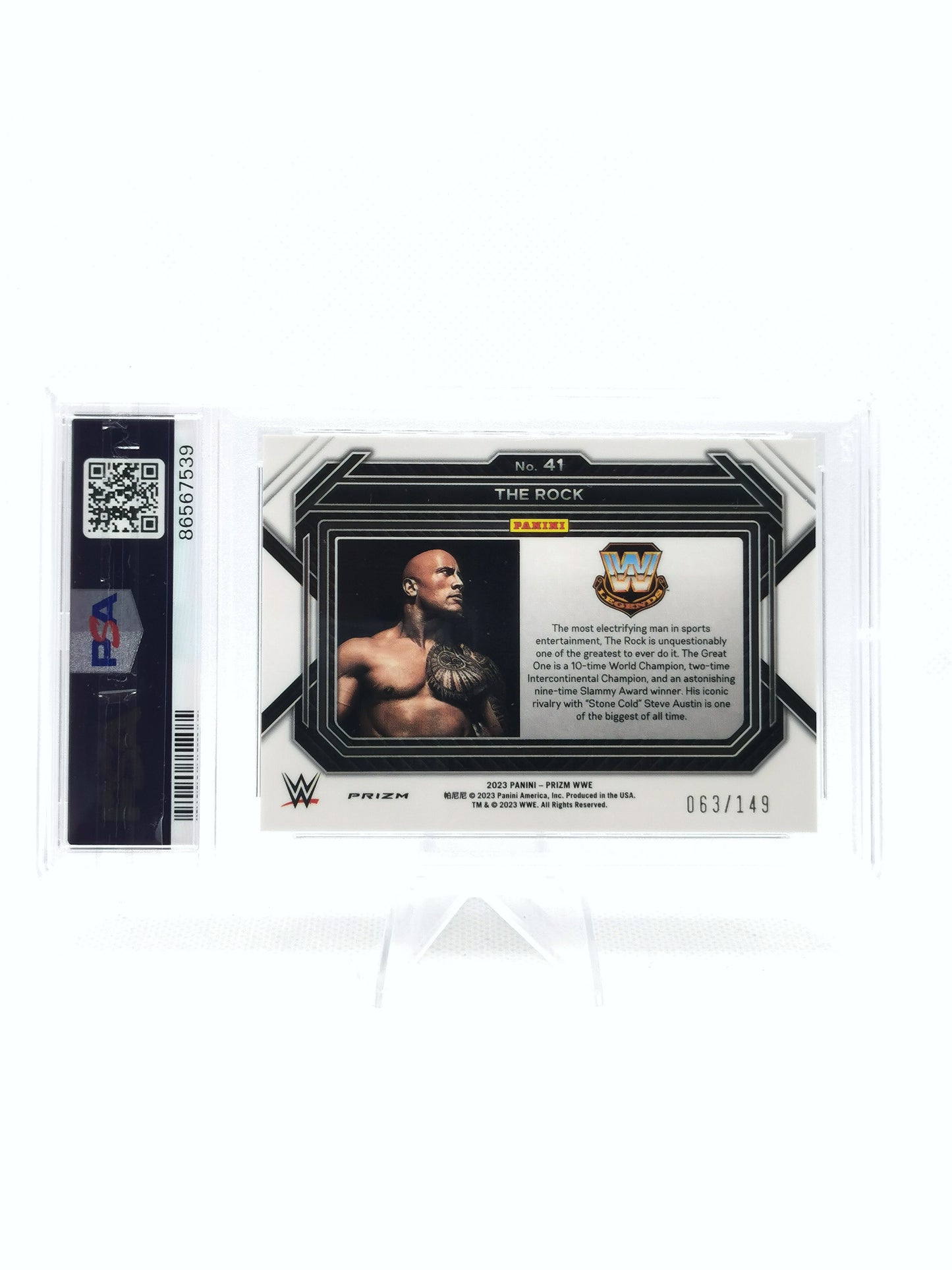 The Rock - 2023 Panini Prizm WWE - 63/149 - PSA 9