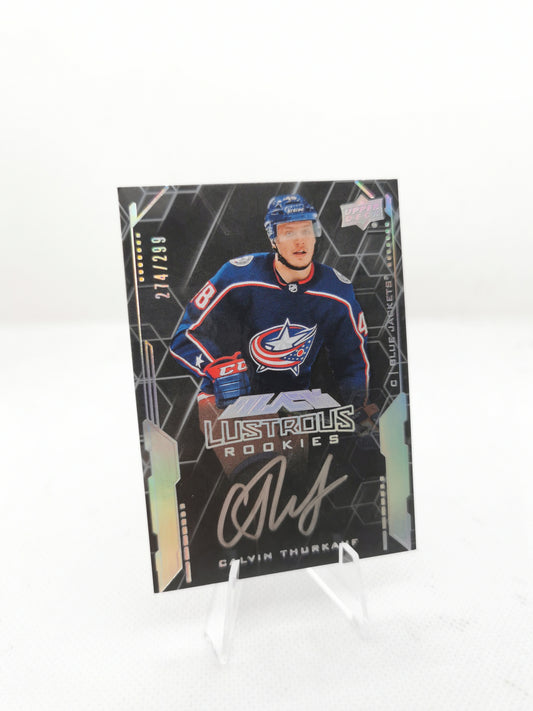 Calvin Thurkauf NHL On Card Auto Upper Deck Black Rookie - Colombus Blue Jackets