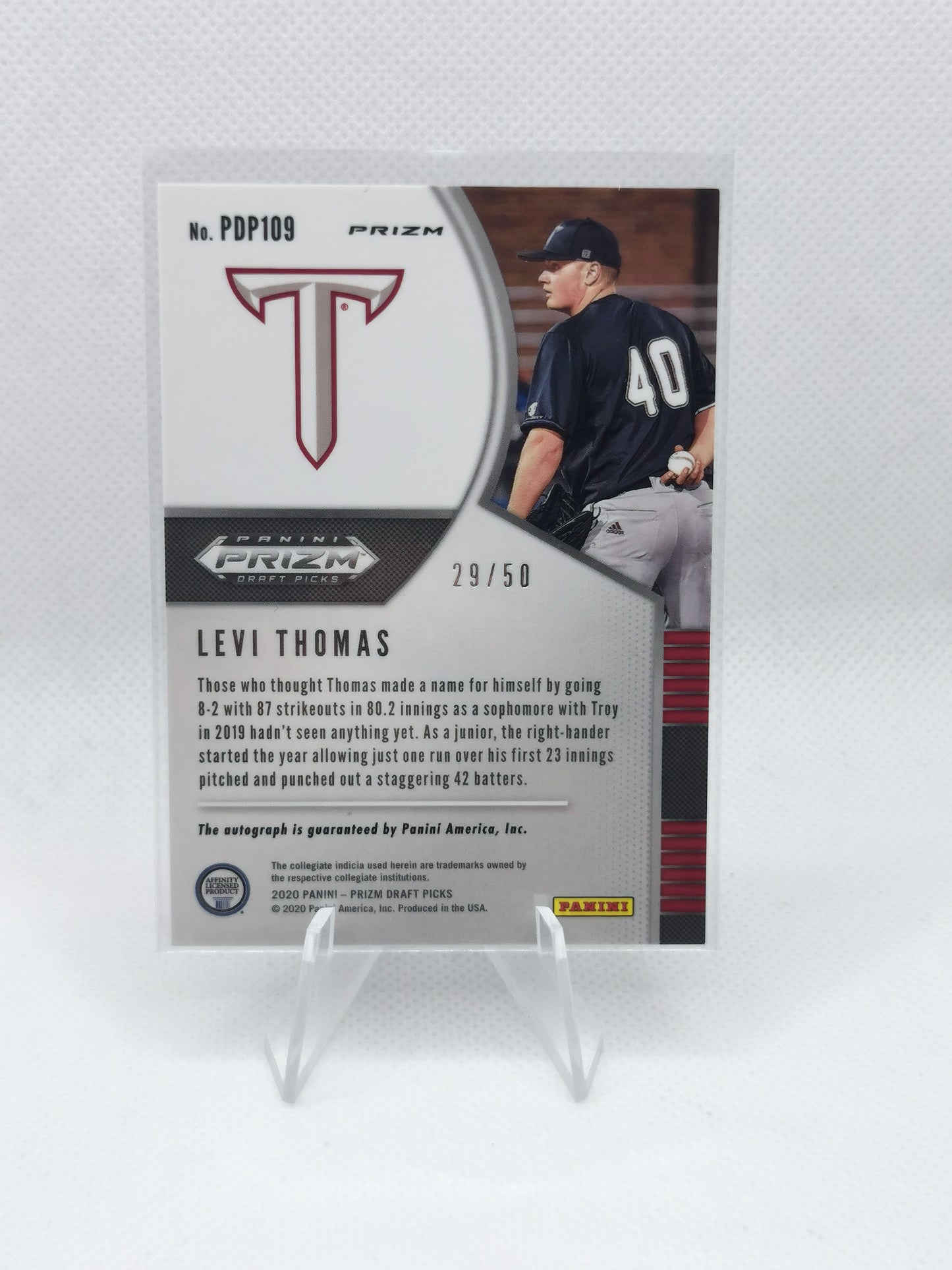 Levi Thomas Auto /50 - MLB Draft Picks
