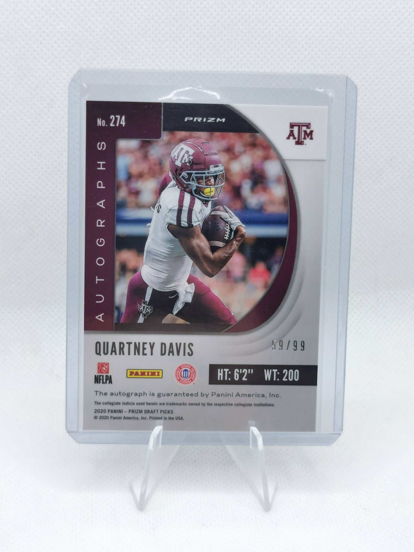 Quartney Davis Auto /99 - Panini Prizm Draft Picks