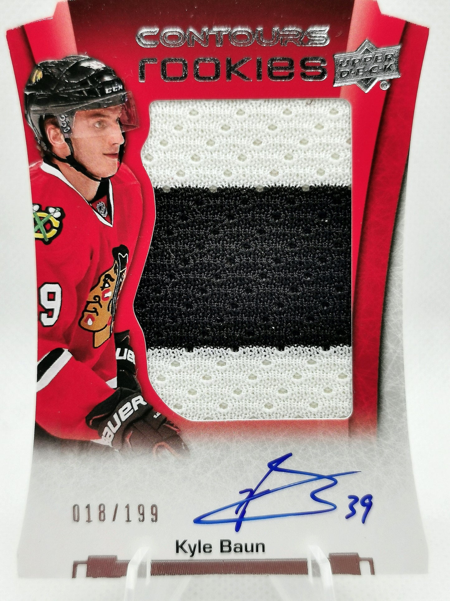 Kyle Baun Rookie Auto Patch Card /199 - Chicago Blackhawks