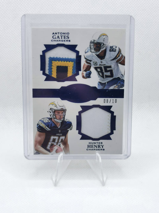 Antonio Gates & Hunter Henry Game Worn Patch /10 - NFL LA Chargers