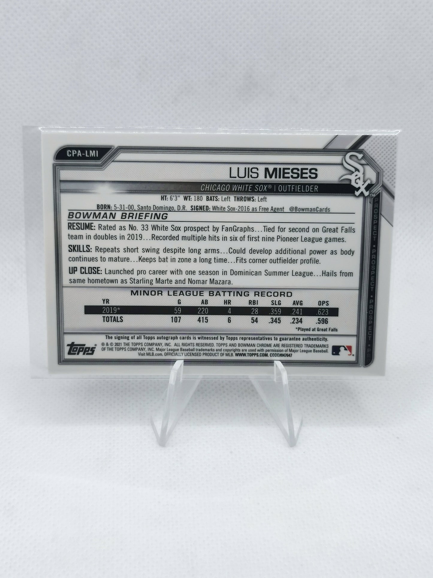 Luis Mieses Auto - MLB Chicago White Sox