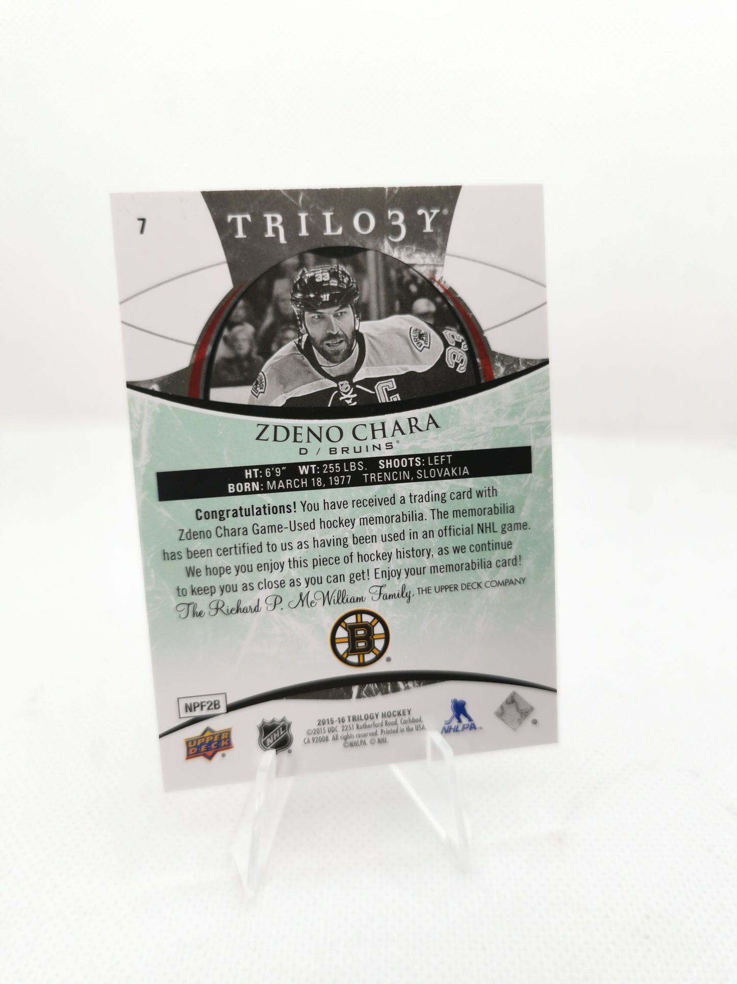 Zdeno Chara Game Worn Patch #41/97 Boston Bruins