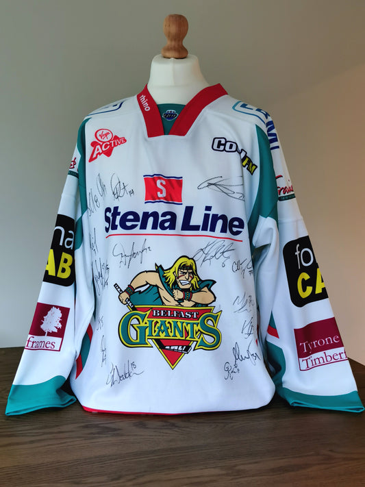 *RARE* Belfast Giants 2012/13 Squad Signed Replica Jersey
