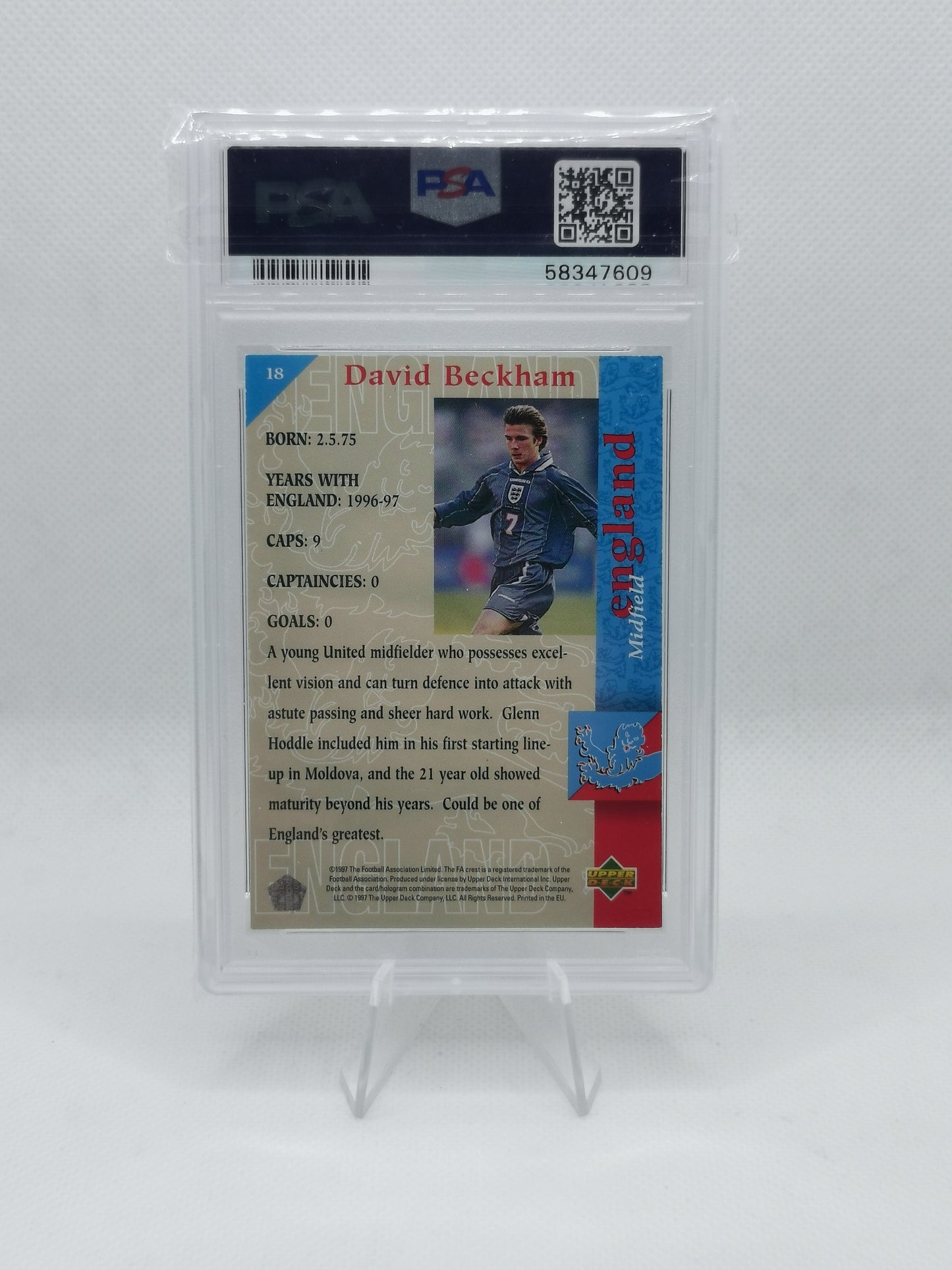 David Beckham 1997 Rookie Card - Upper Deck