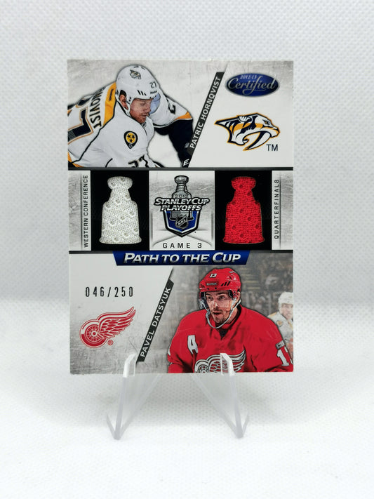 Pavel Datsyuk & Patric Hornqvist Game Worn Patches #46/250