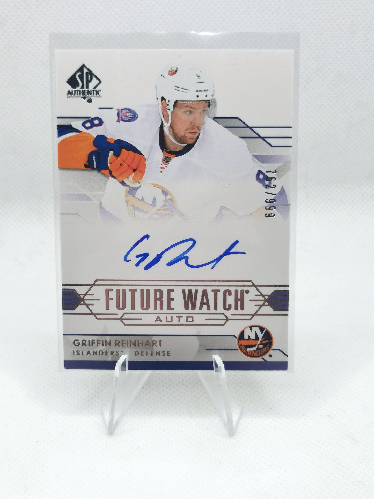 Griffin Reinhart Auto Future Watch Card 762/999 - NY Islanders
