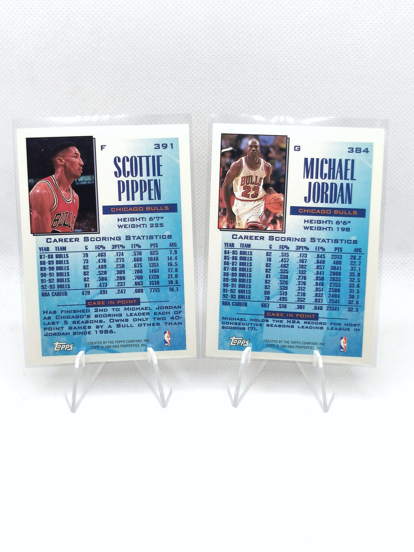 Michael Jordan + Scottie Pippin - Topps NBA 1994 Matching Cards