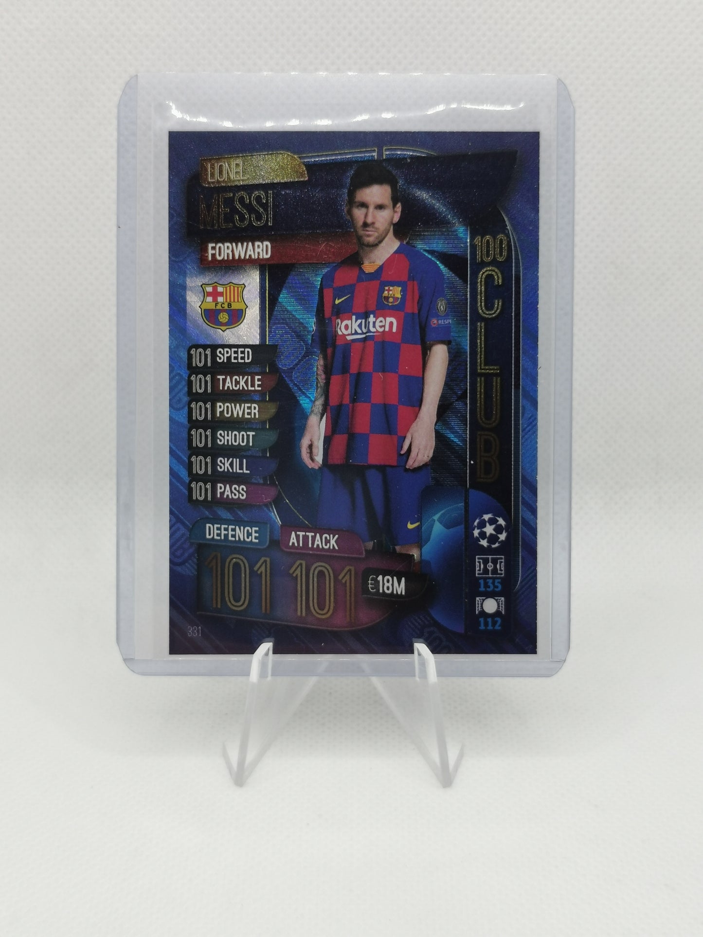 Lionel Messi 100 Club card - Topps Match Attax