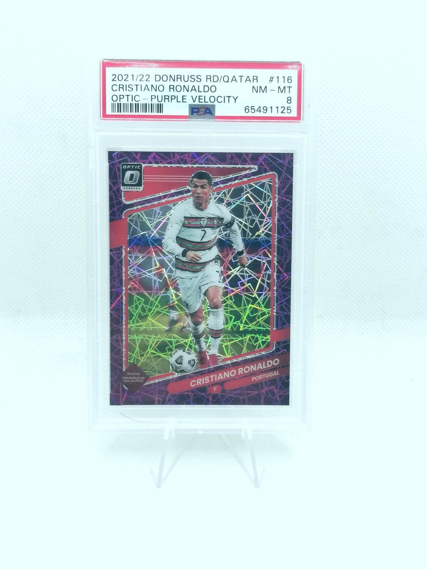 Christiano Ronaldo /99 - PSA 8 - Panini Optic Purple Velocity