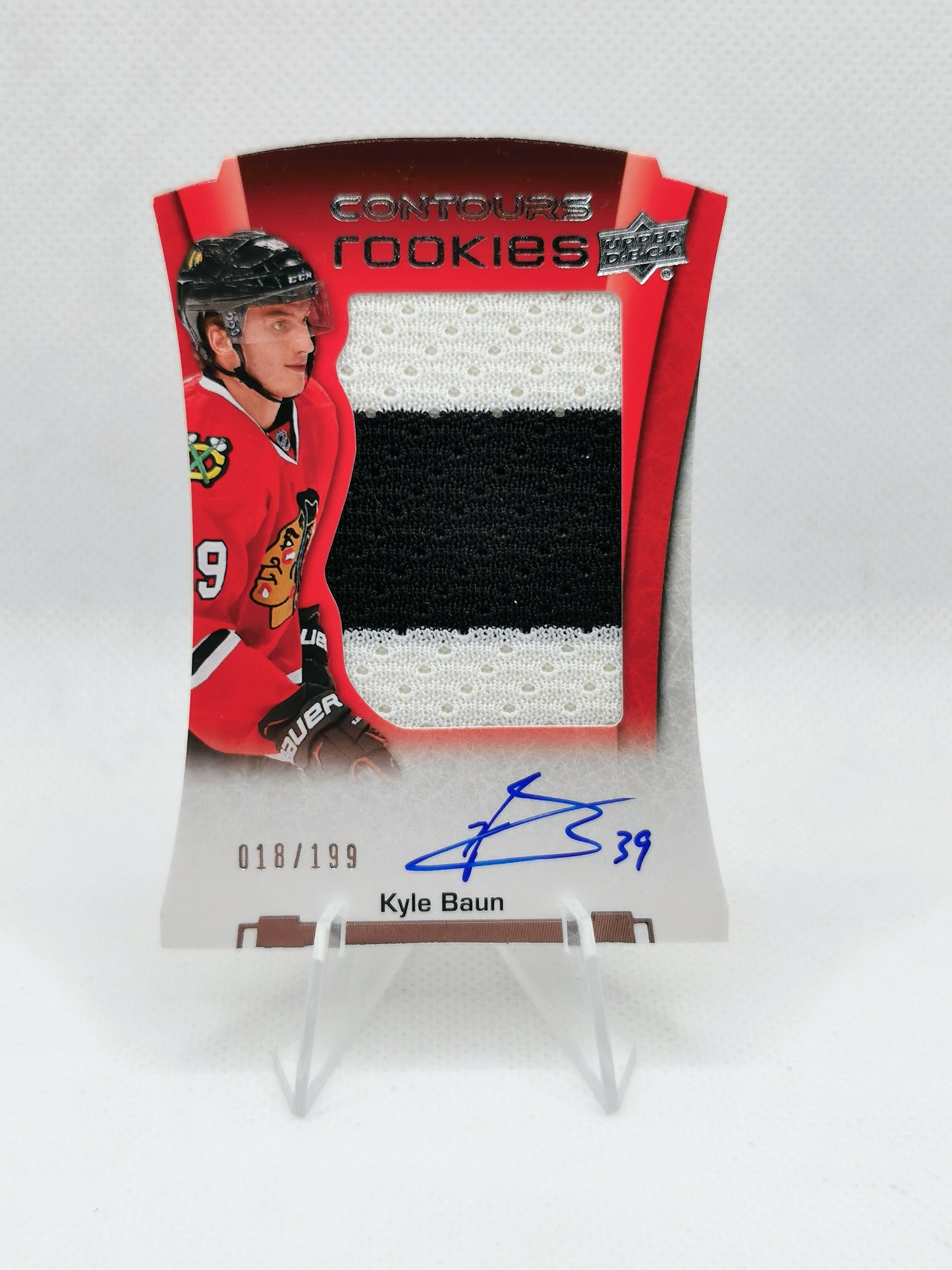 Kyle Baun Rookie Auto Patch Card /199 - Chicago Blackhawks