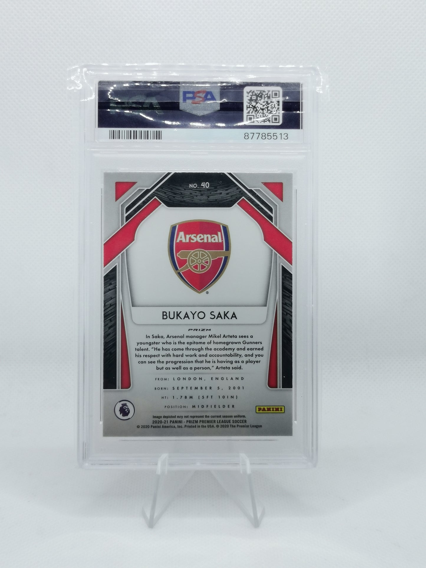 Bukayo Saka Pink Ice Prizm - PSA 9