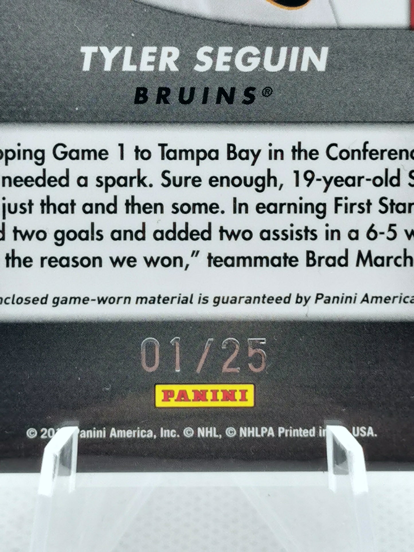 Tyler Seguin Game Worn Patch #1/25 - Topps Certified Champions
