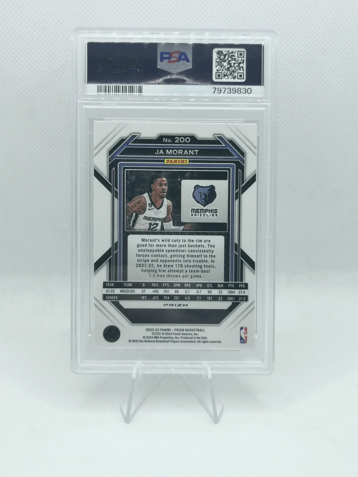 Ja Morant - PSA 9 - 2022 NBA Prizm - Green Ice - Memphis Grizzlies