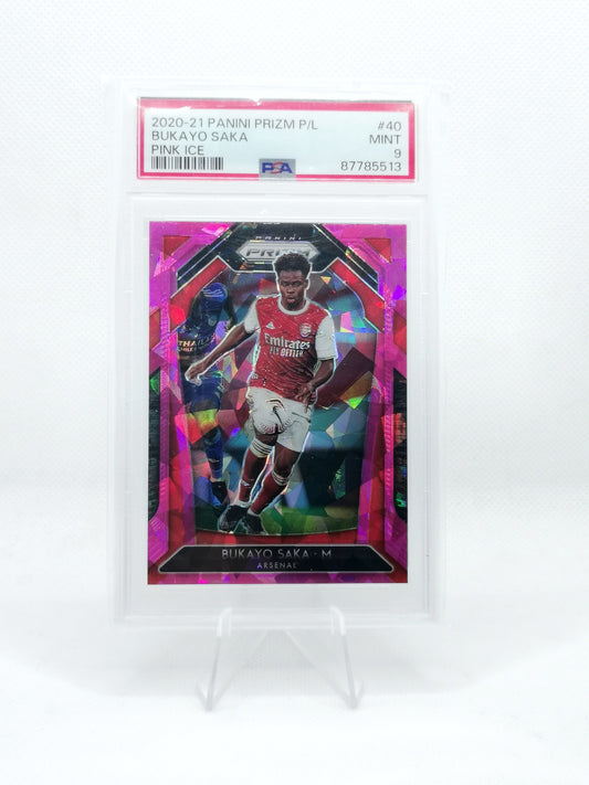 Bukayo Saka Pink Ice Prizm - PSA 9