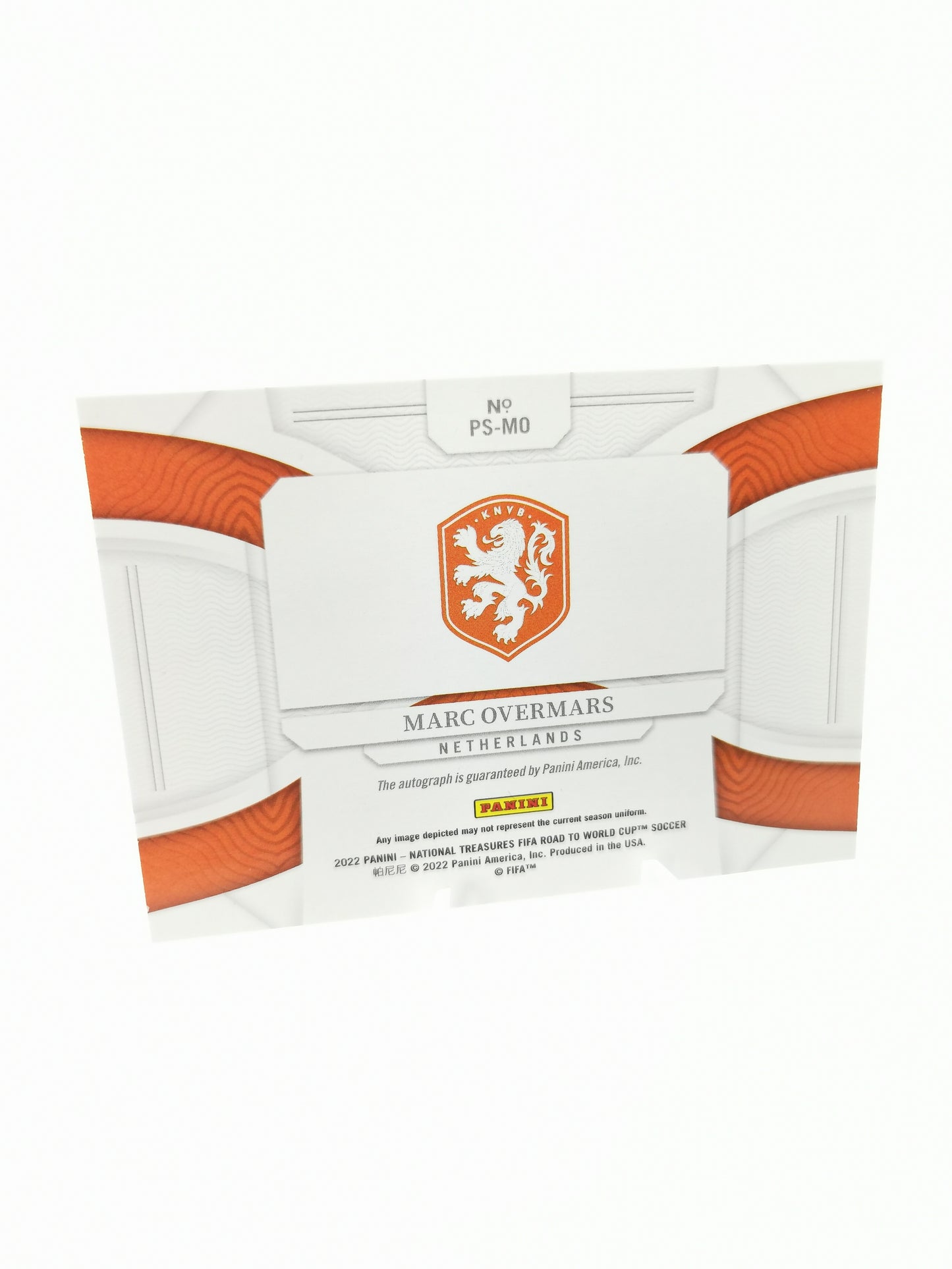 Marc Overmars 2022 Panini National Treasures Auto Card #92/99