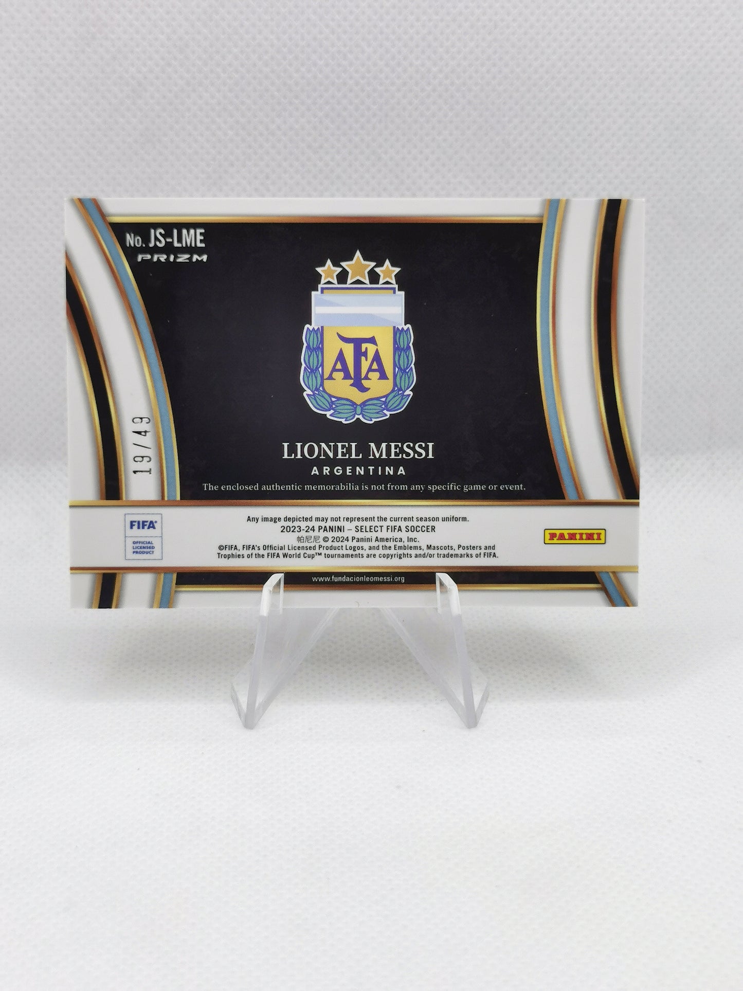 Lionel Messi Jumbo Game Worn Patch #19/49