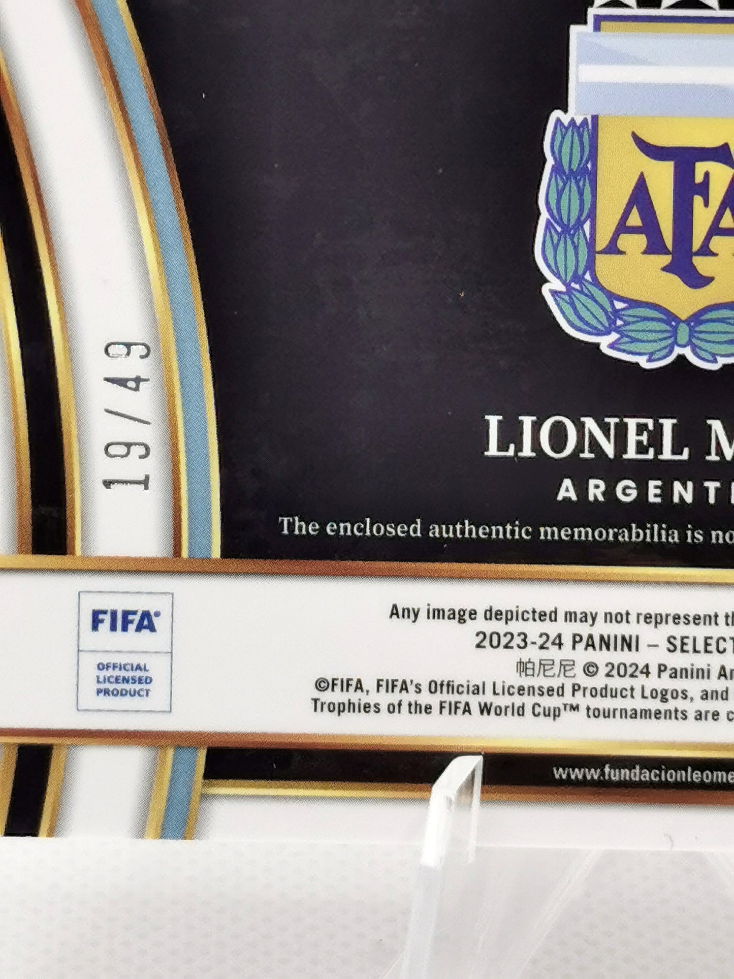 Lionel Messi Jumbo Game Worn Patch #19/49