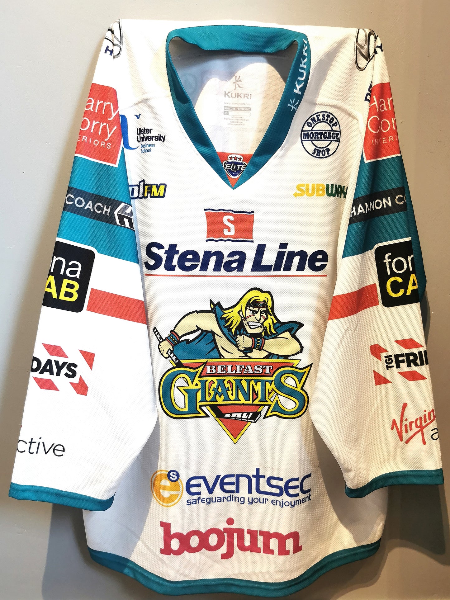 Ryan Martinelli (Belfast Giants) Game Worn White Jersey