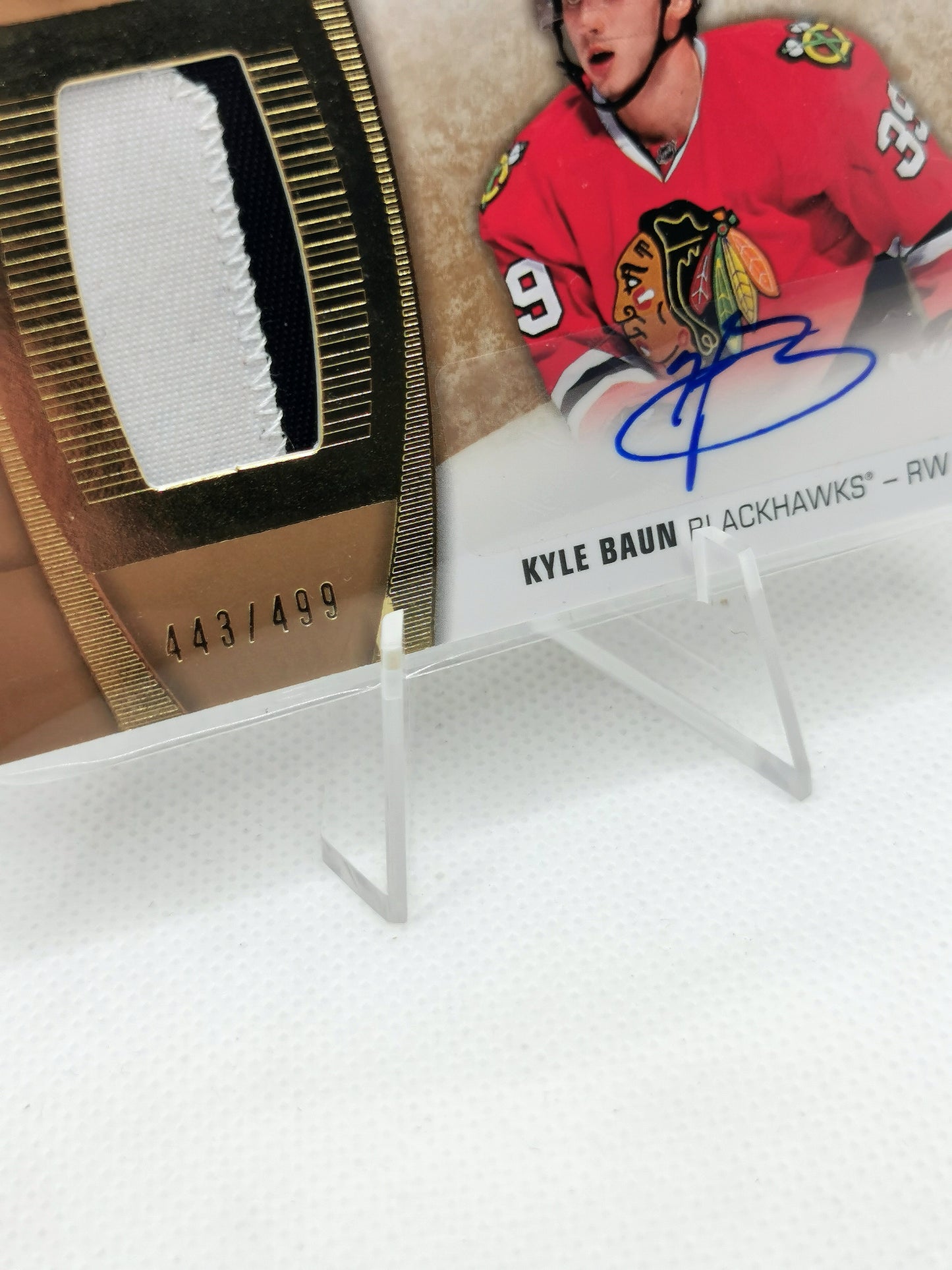 Kyle Baun Rookie Auto Patch Card #443/499 - Chicago Blackhawks