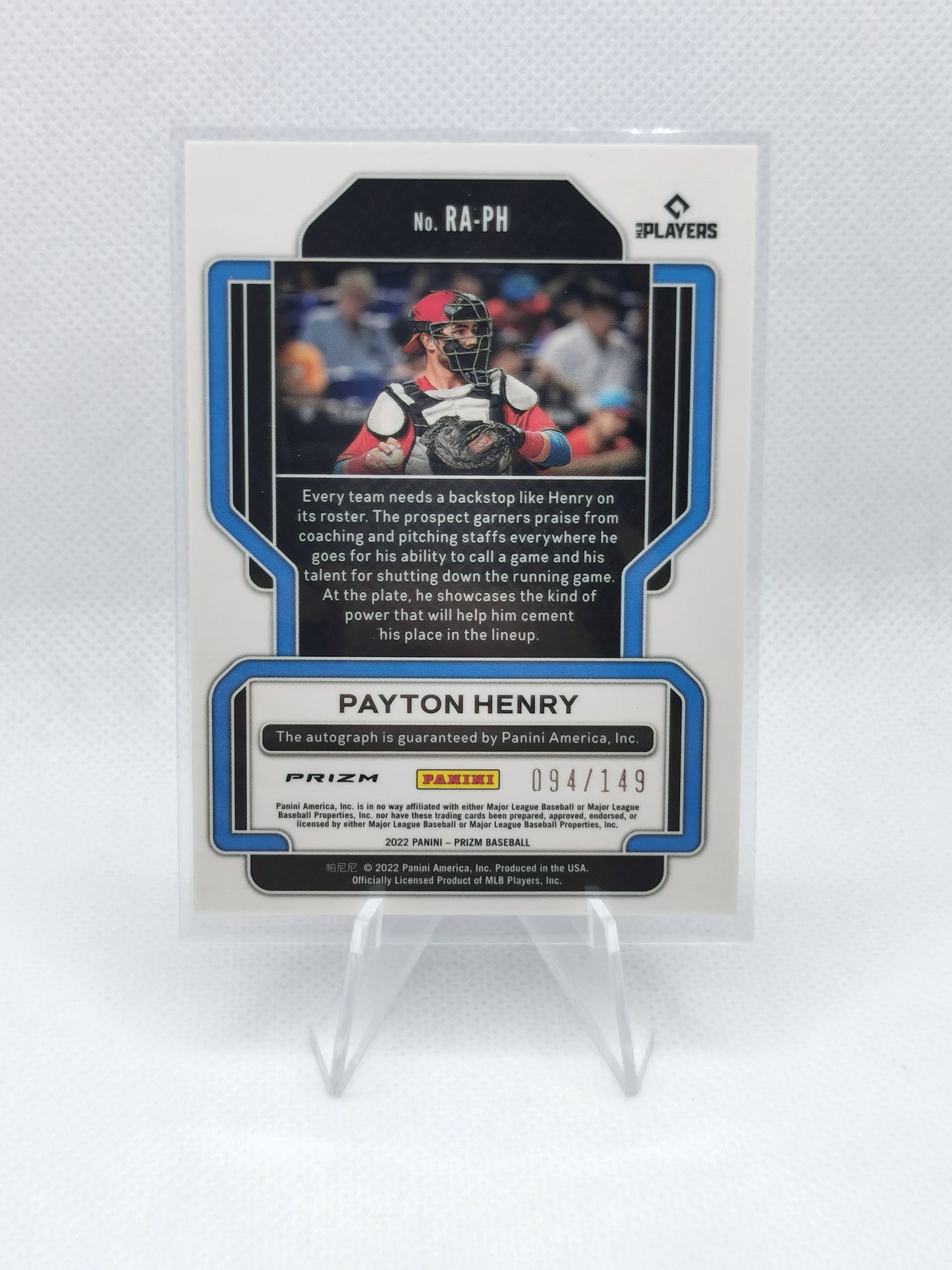 Payton Henry RC Auto /149 - MLB Miami Marlins