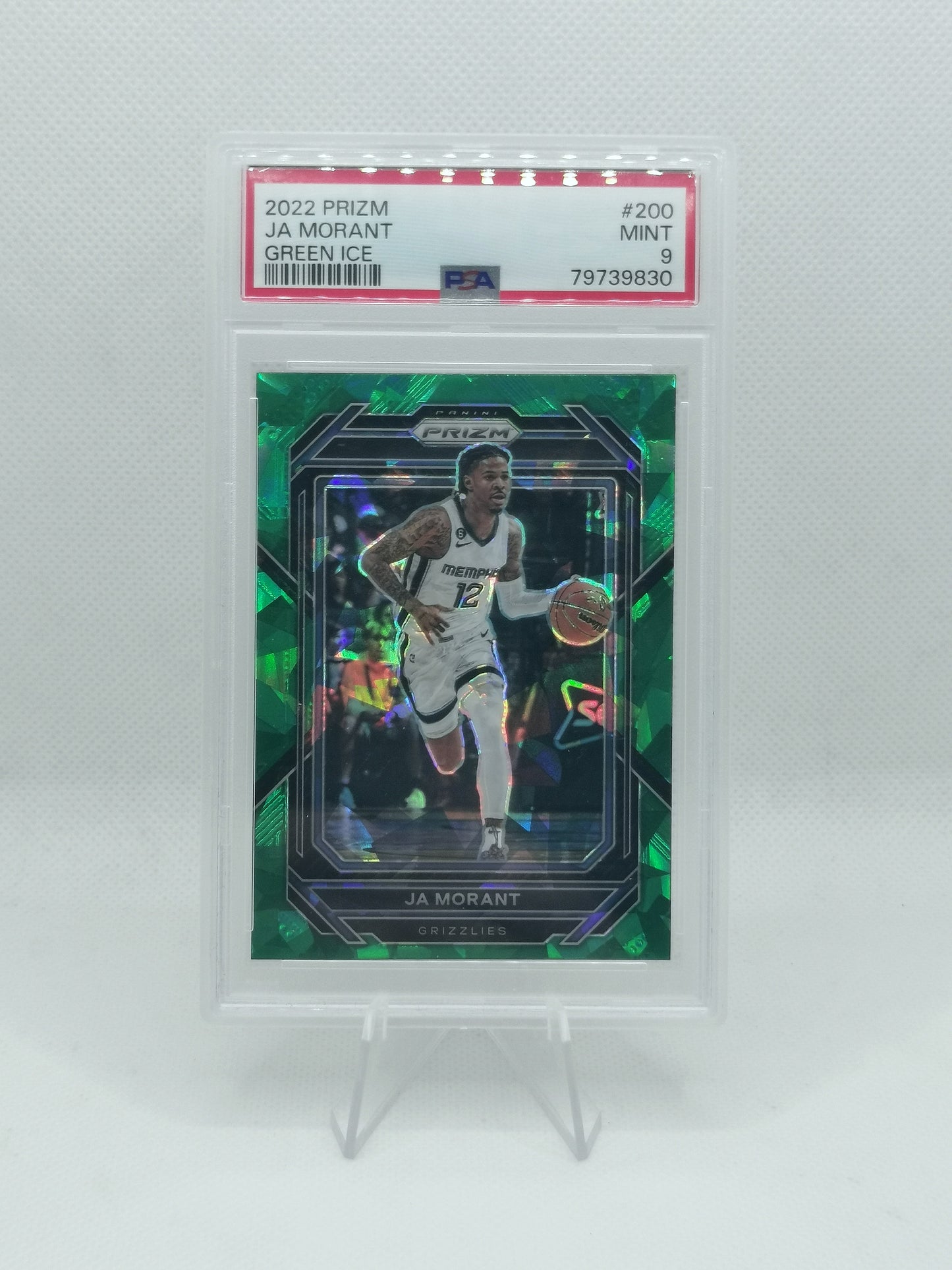 Ja Morant - PSA 9 - 2022 NBA Prizm - Green Ice - Memphis Grizzlies