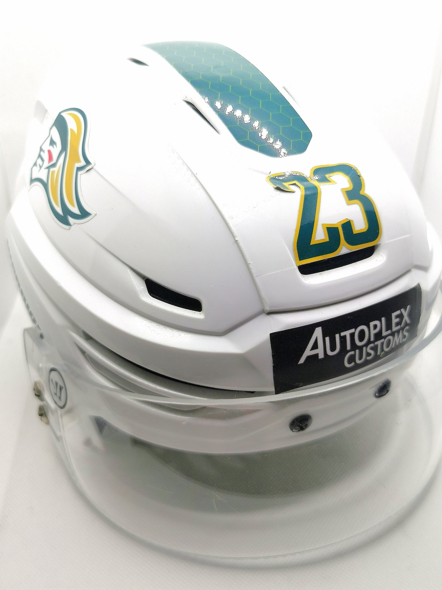 Griffin Reinhart game worn helmet for Belfast Giants Season 2021/22