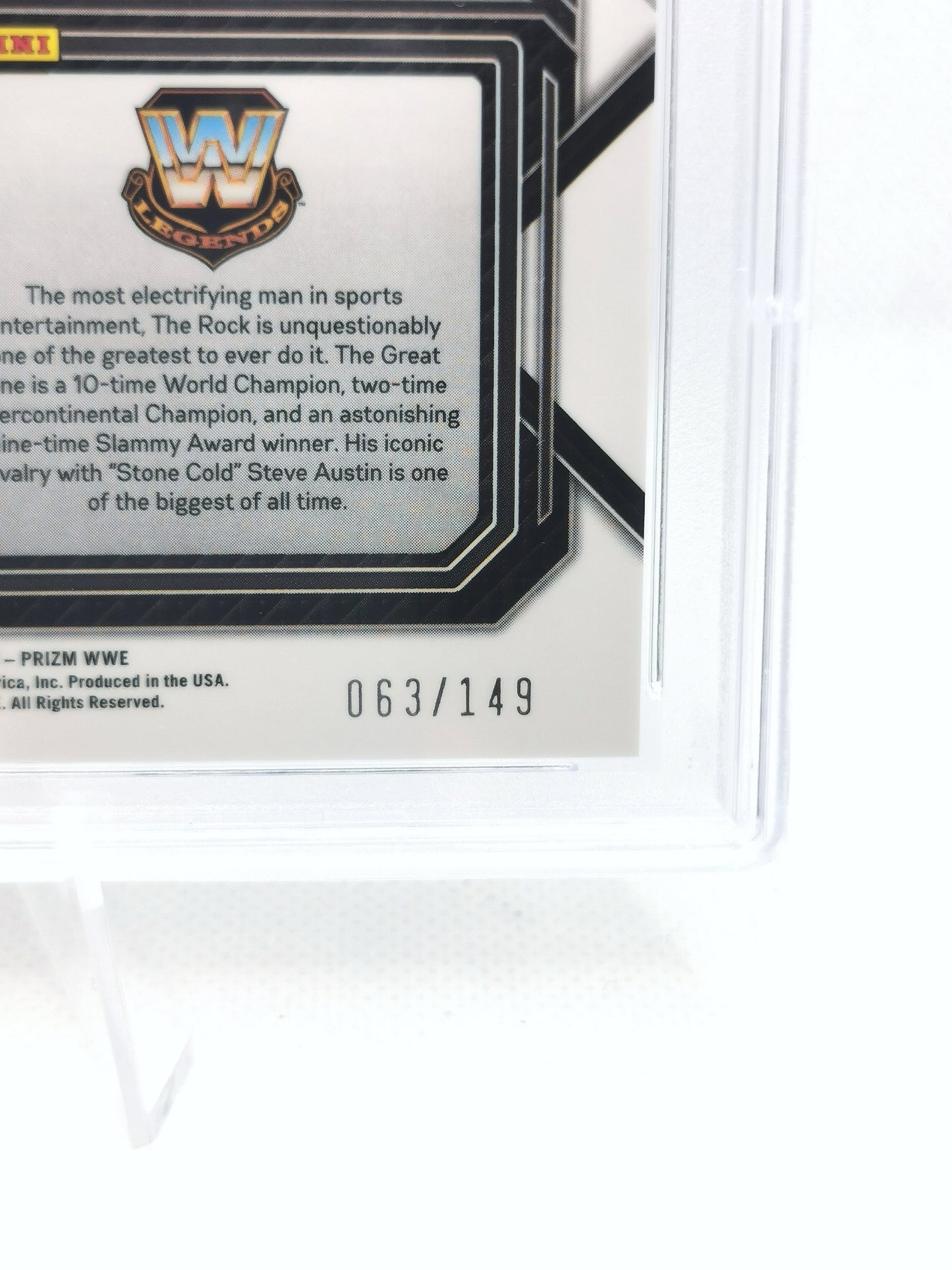 The Rock - 2023 Panini Prizm WWE - 63/149 - PSA 9