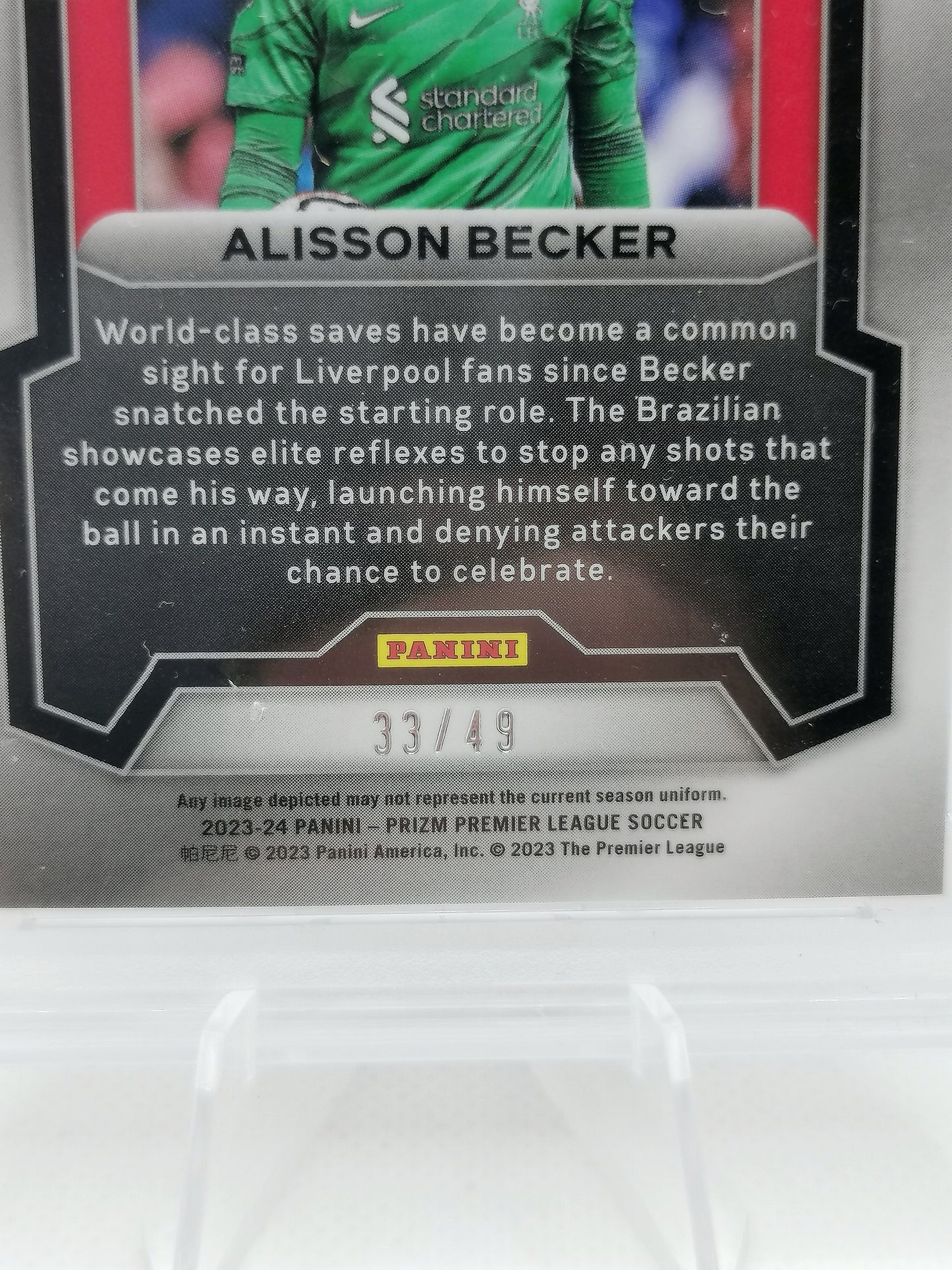 Alisson Becker Red Lazer Prizm /49 - PSA 9