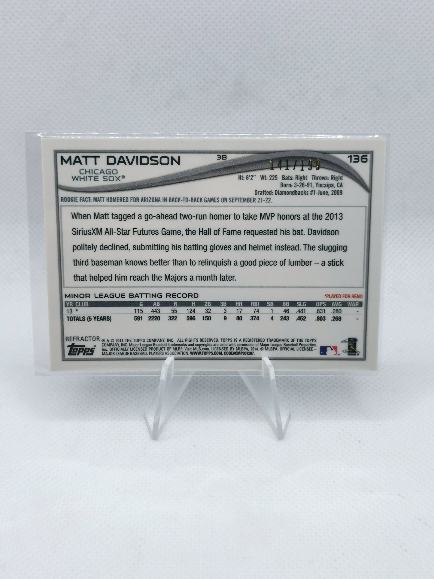 Matt Davidson RC Auto /199 - MLB Chicago White Sox