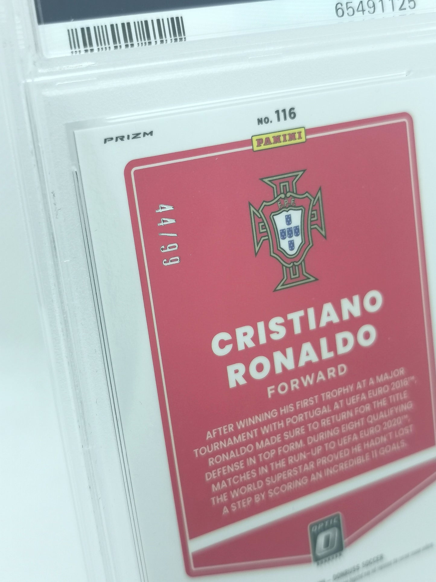 Christiano Ronaldo /99 - PSA 8 - Panini Optic Purple Velocity