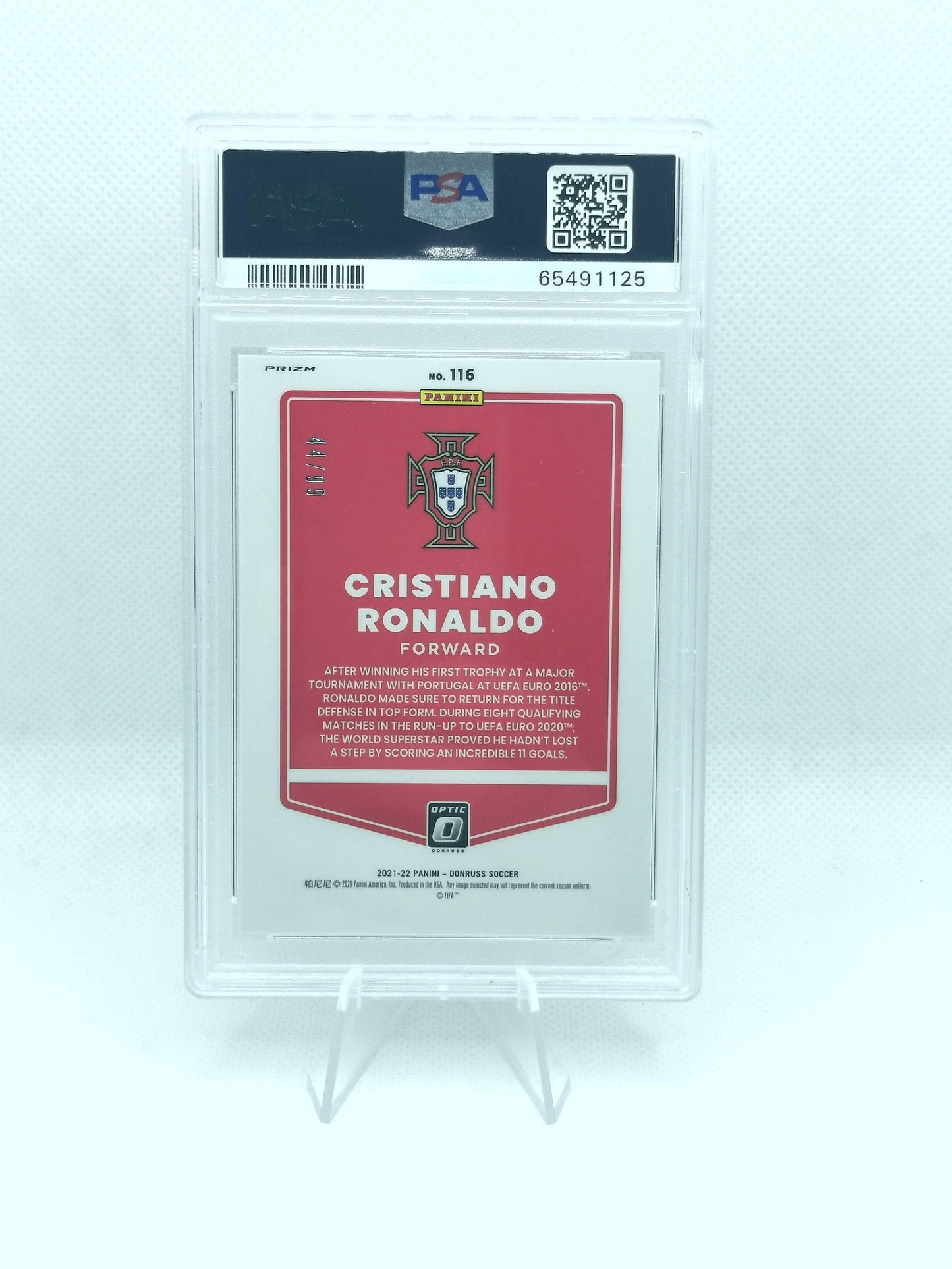 Christiano Ronaldo /99 - PSA 8 - Panini Optic Purple Velocity