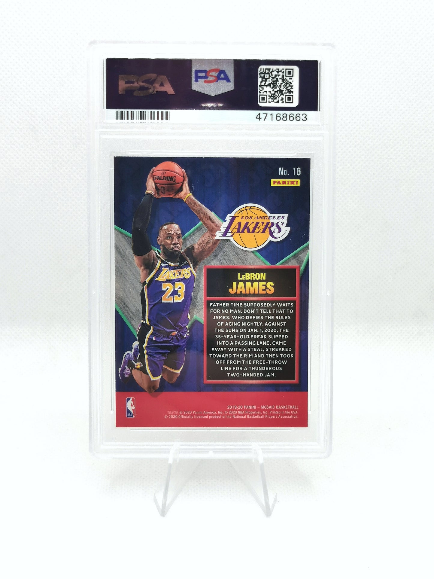 Lebron James 19/20 Panini Mosaic Jam Masters - PSA 9