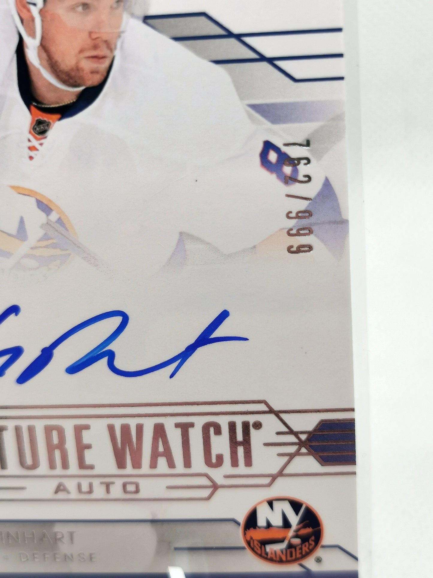 Griffin Reinhart Auto Future Watch Card 762/999 - NY Islanders
