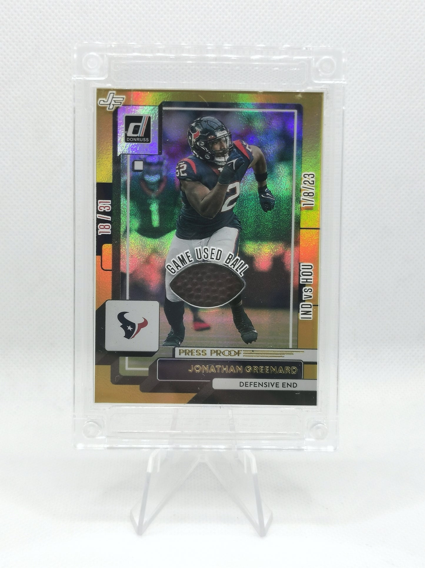 NFL Game Used Ball Card 18/31 - Indiana v Houston